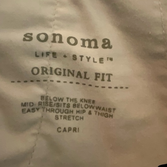 Sonoma Life Style Capris Beige Stretch High Waisted Side and Back Pockets Size 6 - Picture 9 of 9